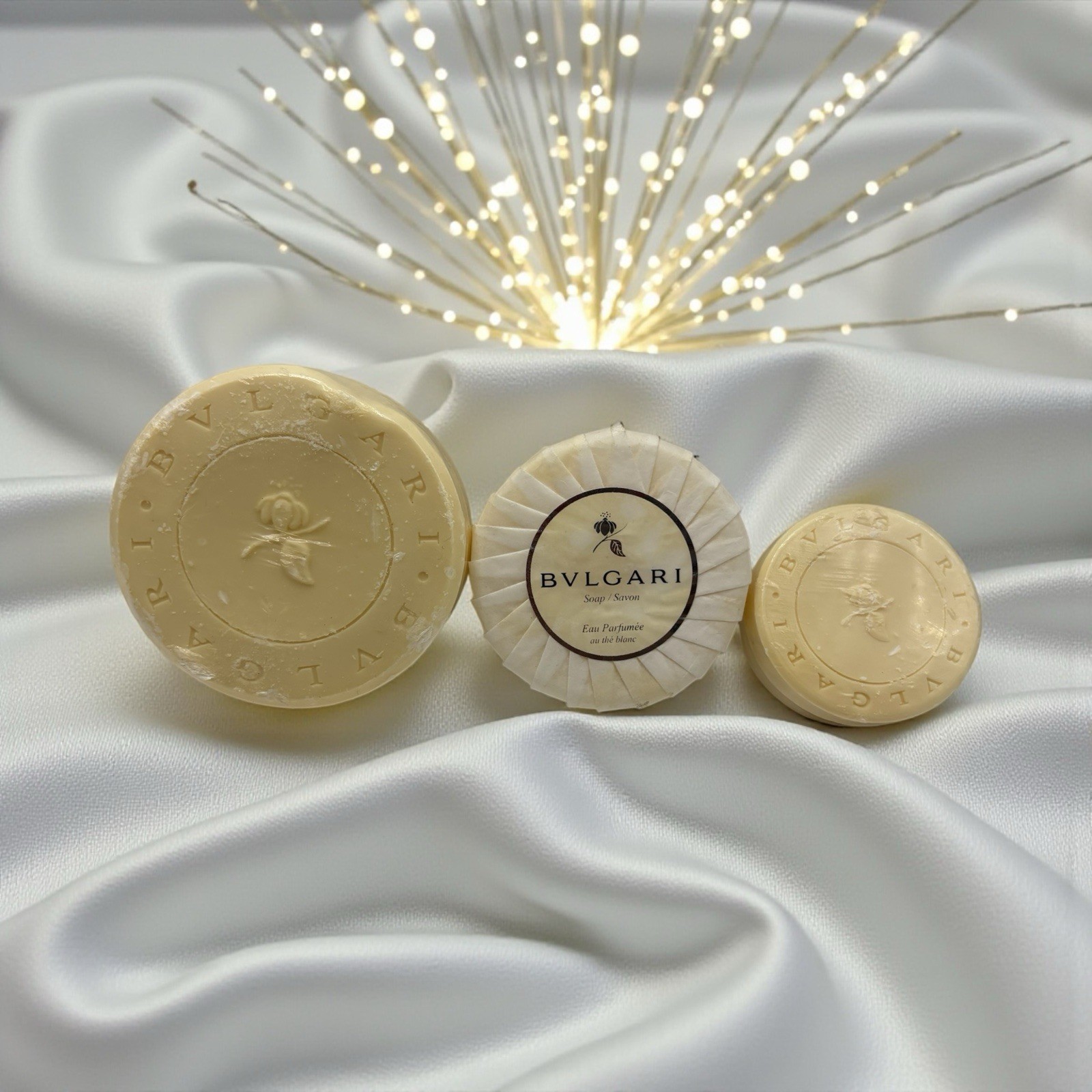 Lot of 2 Bvlgari ~ Au the Blanc (White Tea) Savon Soaps Sealed 5.3oz. + 1.76oz.