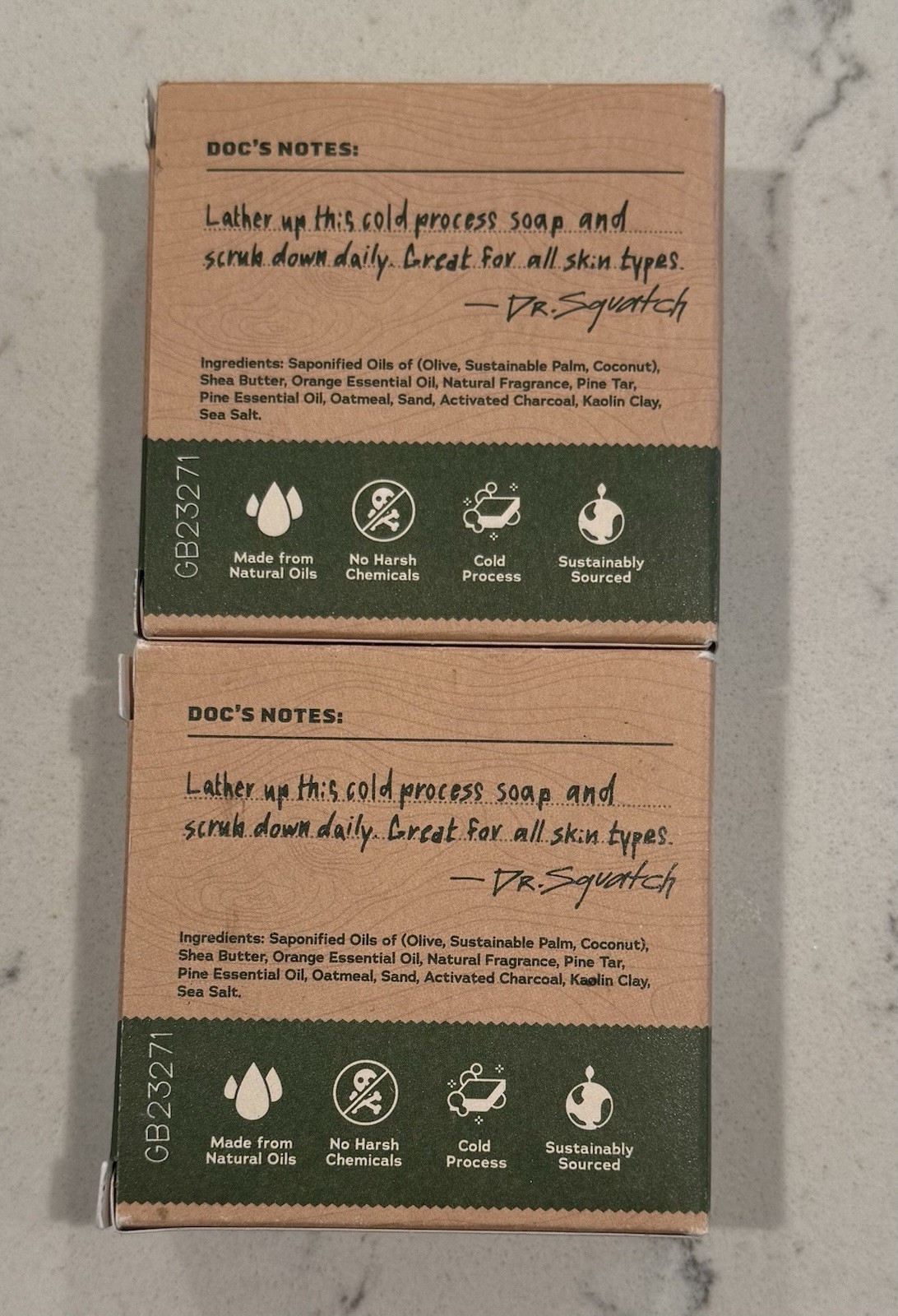 2x Dr. Squatch All Natural Bar Soap for Men with Heavy Grit, Pine Tar