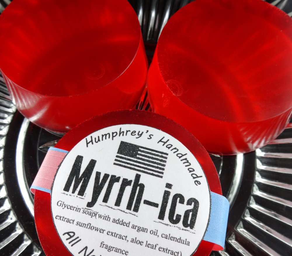 MYRRH-ICA Frankincense Myrrh Shave & Shampoo Soap Unisex Glycerin Bar Patriot