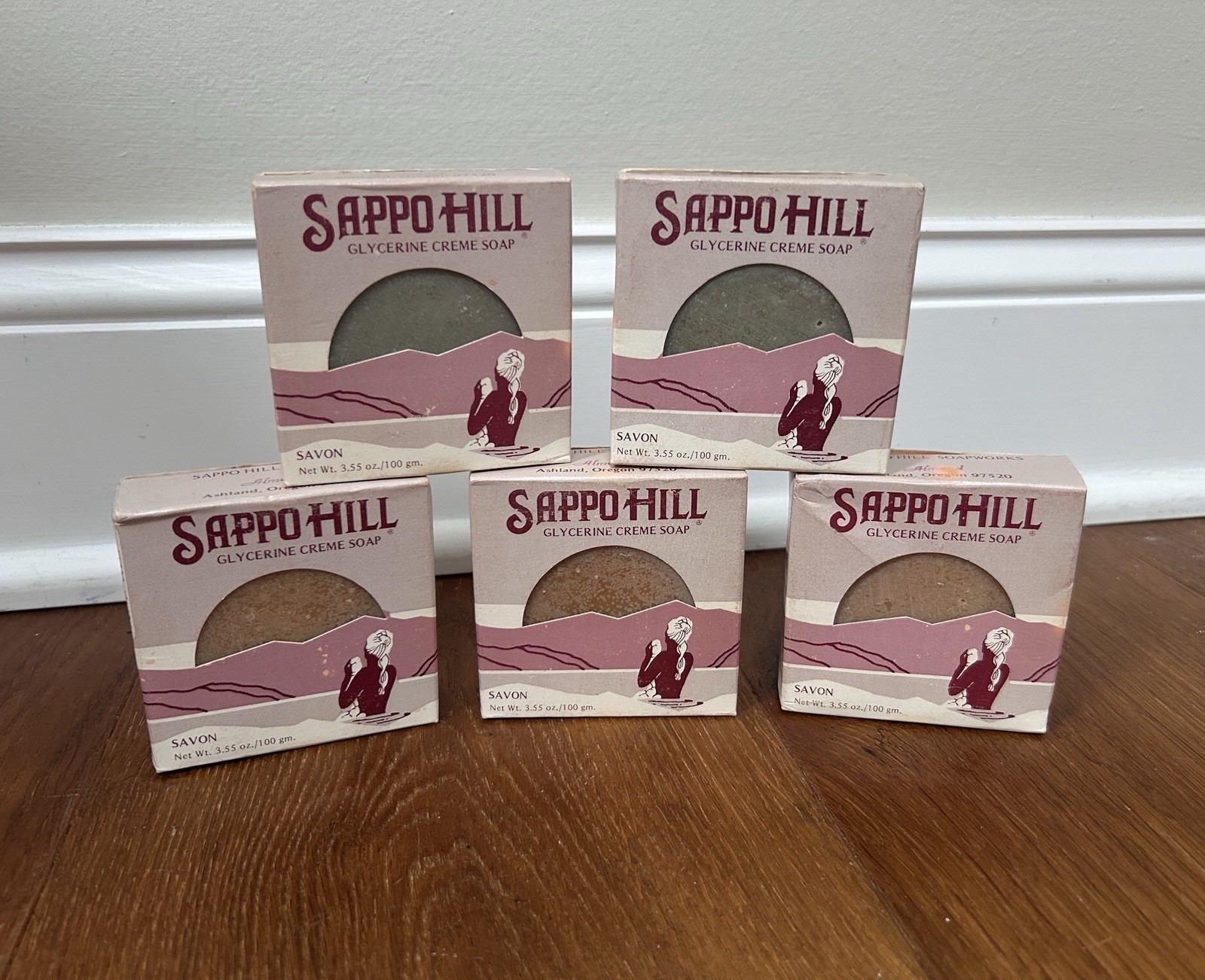 Vtg Savon Sappo Hill Glycerine Crème Bar Soap 3.5 oz Almond & Cucumber Lot Of 5