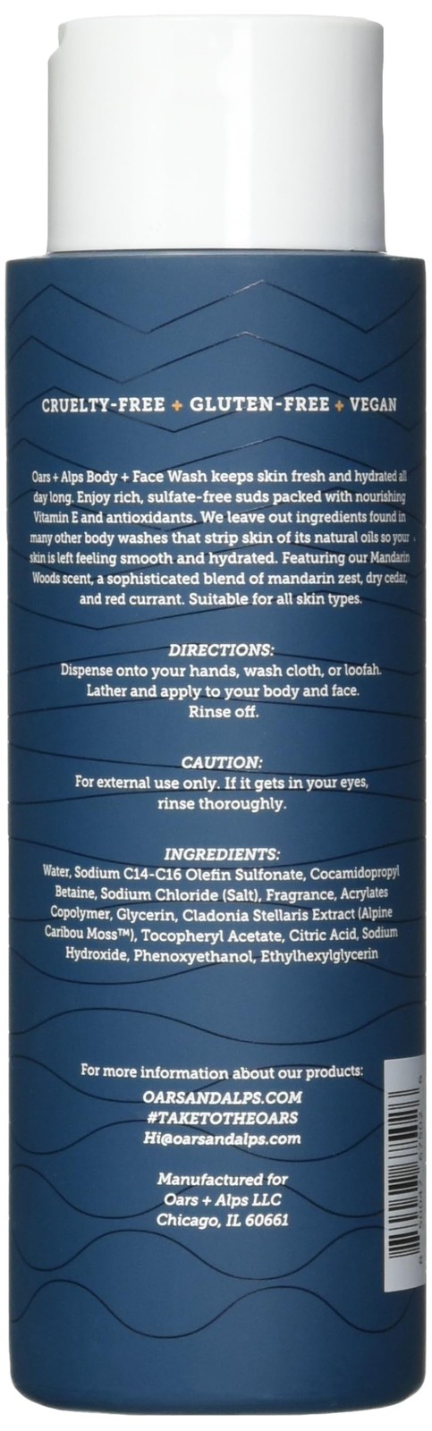 Oars + Alps Body Wash for Men, Mens 13.5 Fl Oz (1 Pack), Mandarin Woods