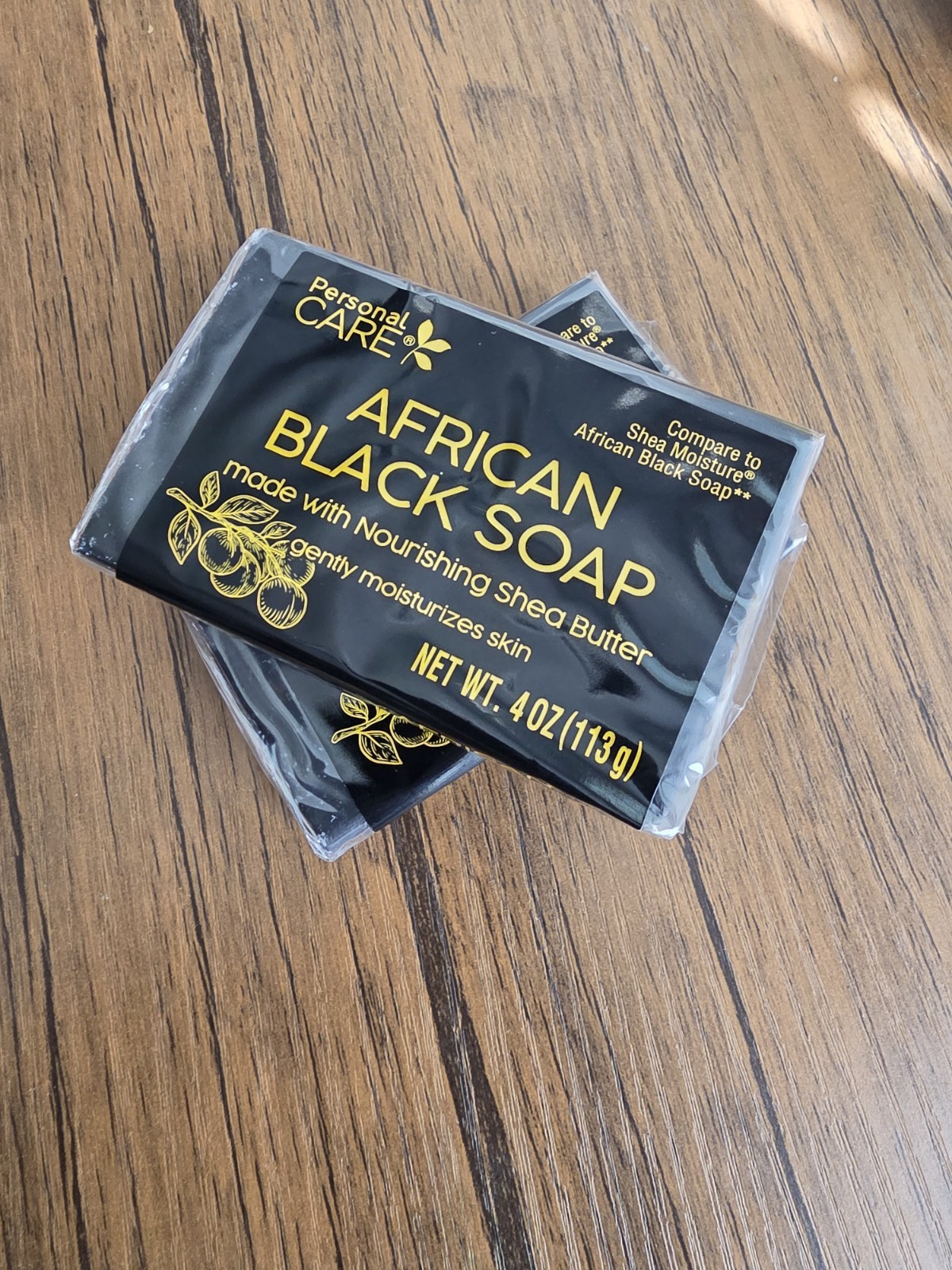 Personal Care African Black Soap with Shea Butter, Pack of 2, 4oz