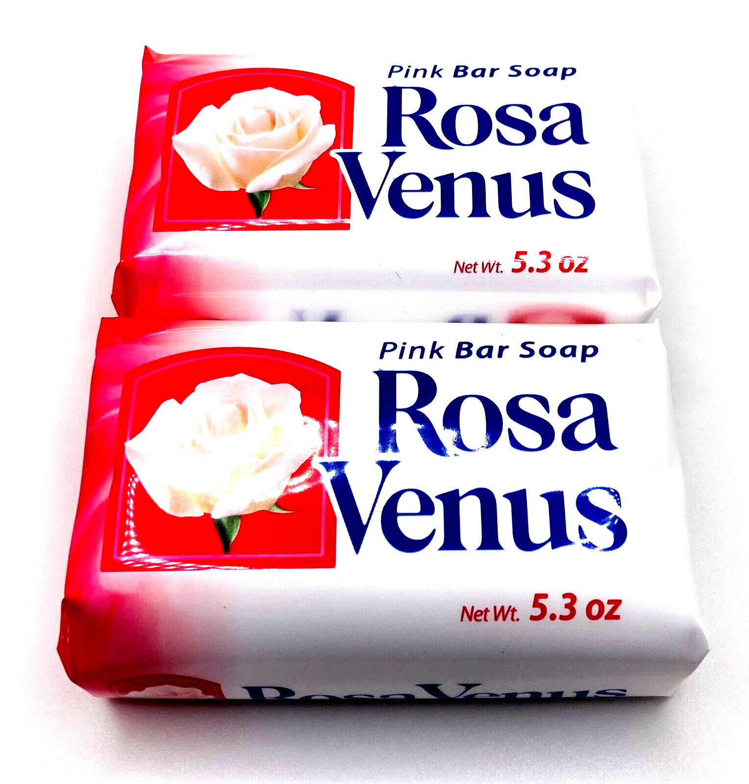 2-Pack Rosa Venus Pink Bath Soap Bars 5.3 oz Each Classic Mexican Soap