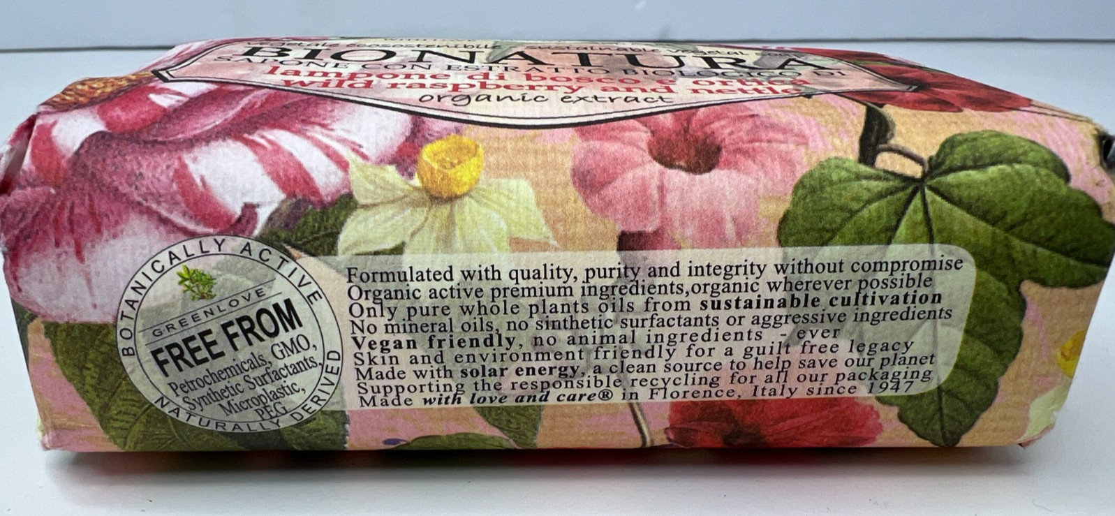 Nesti Dante Bio Natura Wild Raspberry and Nettle Bar Soap 250 gr. / 8.8oz