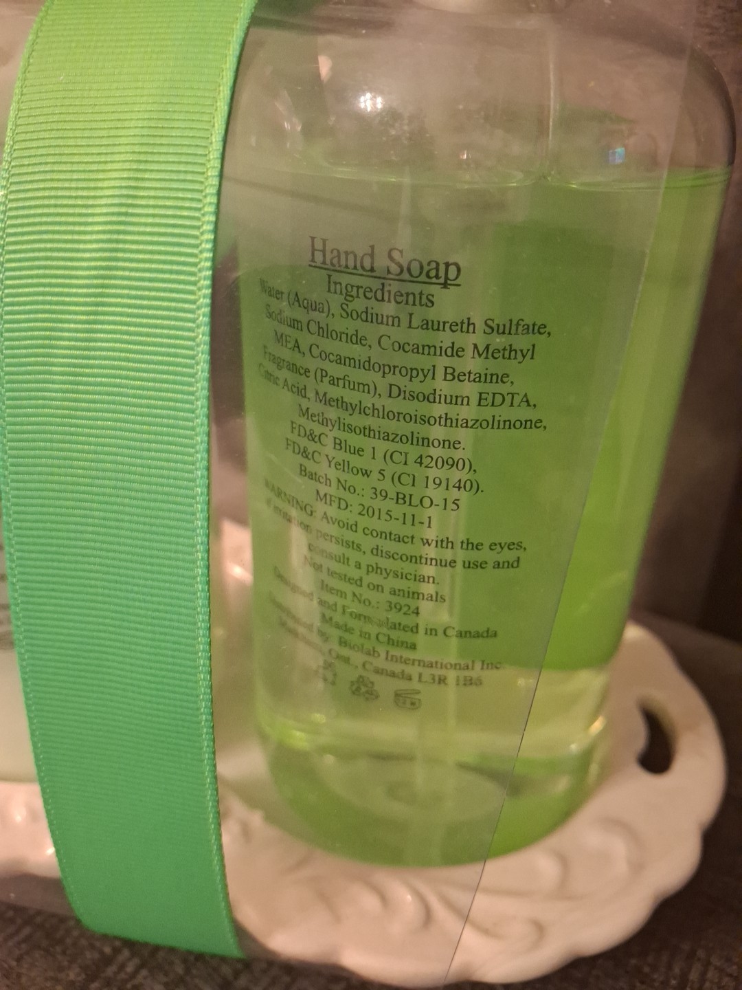 New LIME ZEST 16.9oz ea Hand Soap & Lotion With White Porceline Tray