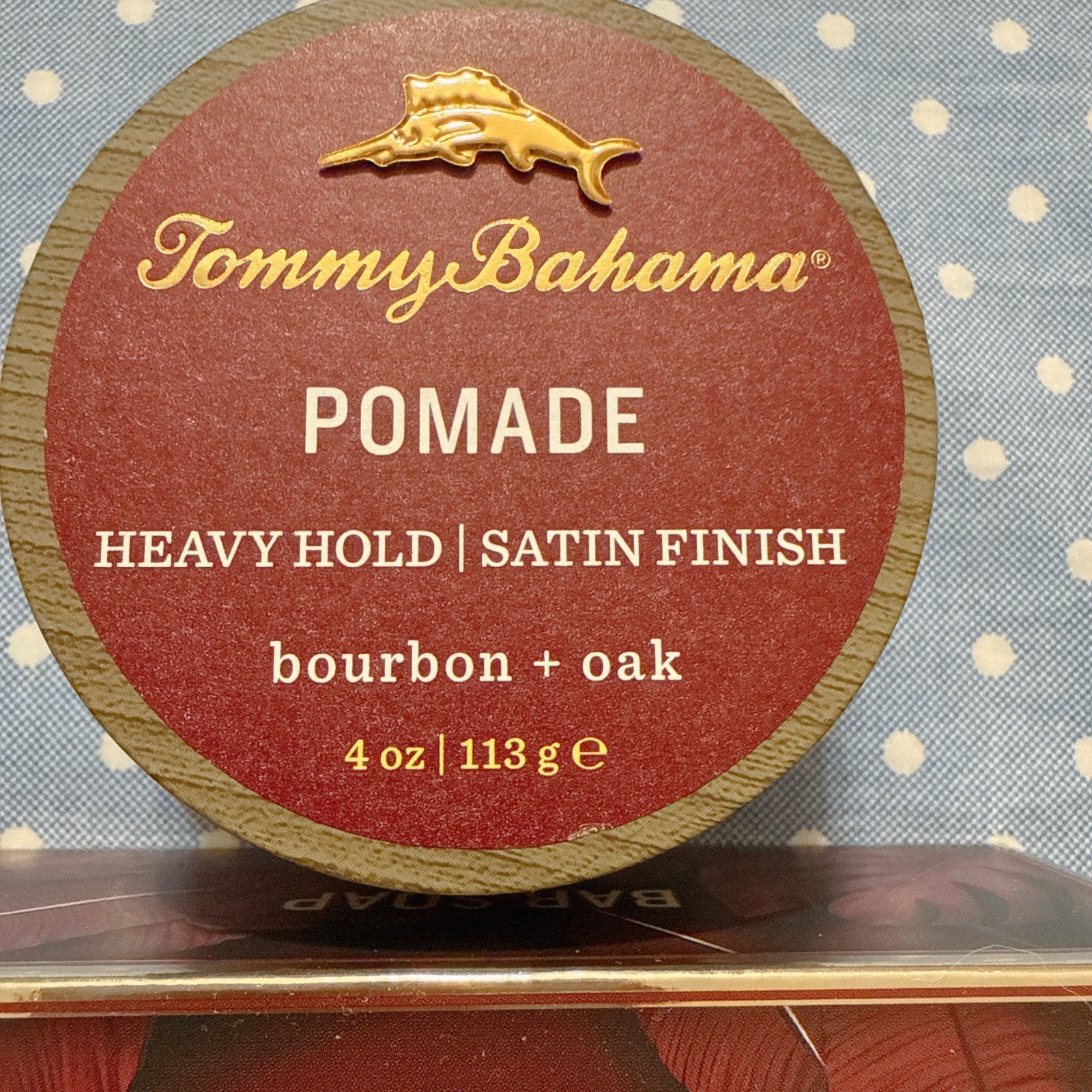 Tommy Bahama Set 2 Pcs For Men Bar Soap & Pomade Heavy Hold -Bourbon & Oak