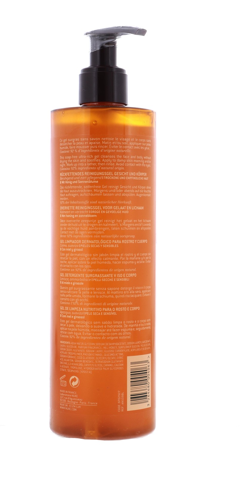 Nuxe Reve De Miel Face And Body Ultra-Rich Cleansing Gel, 13.5 oz