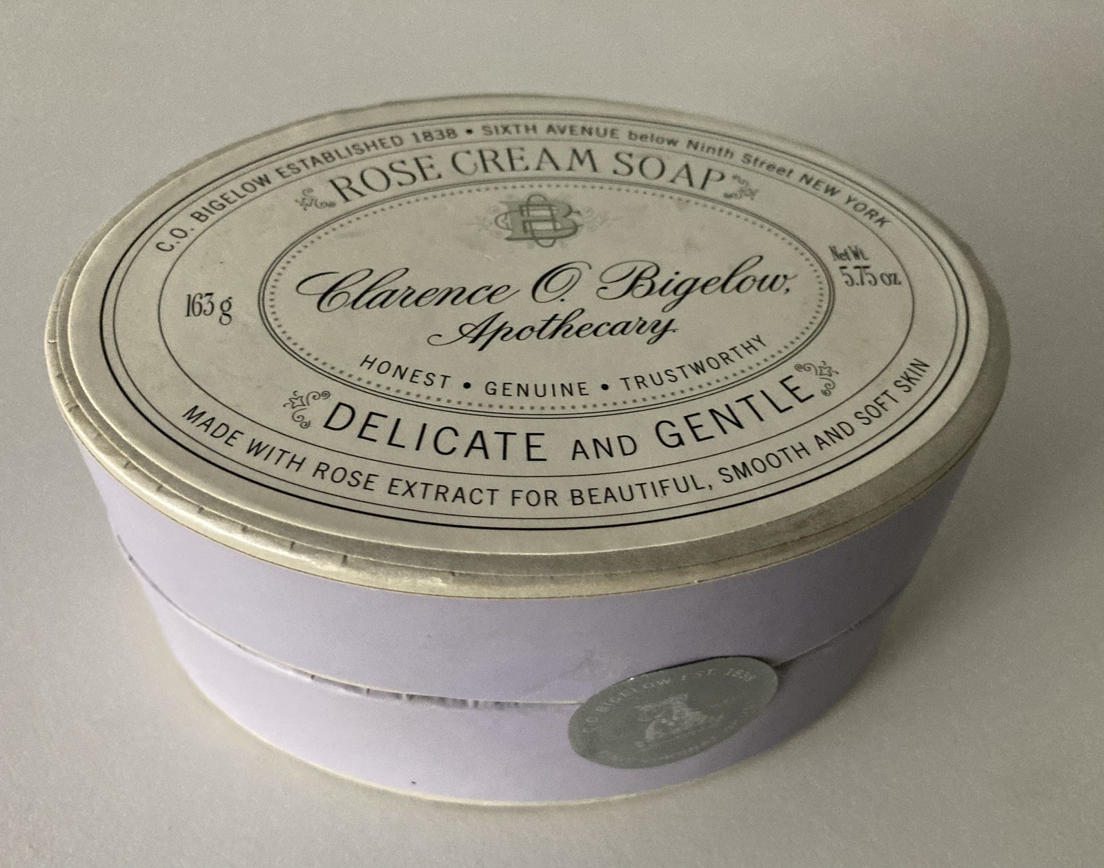 Clarence O’ Bigelow Apothecary Rose Cream Delicate & Gentle Soap Bar 5.75oz-New