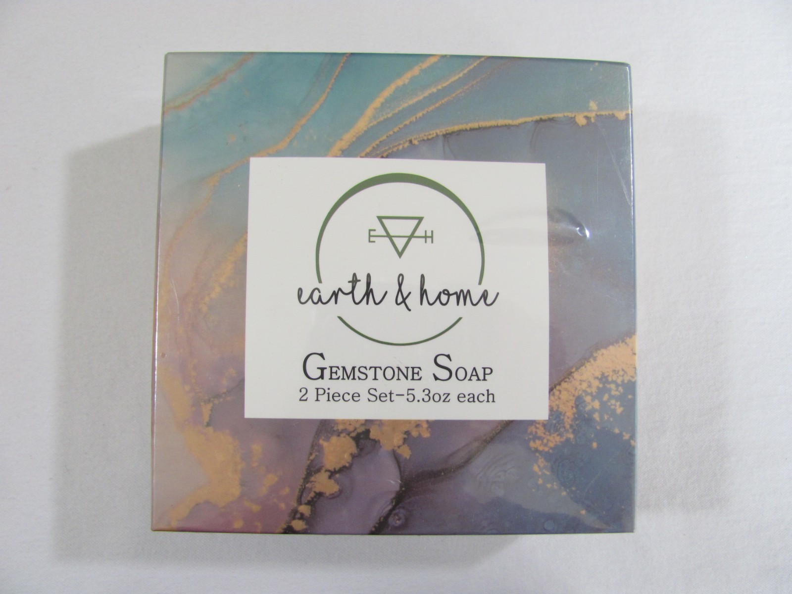 Earth & Home Gemstone Soap Set 2pc 5.3oz Pina Colada Berry Blast New