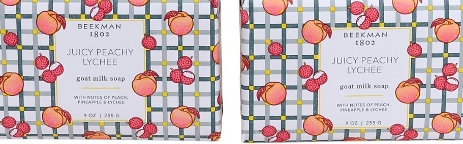 Beekman 1802 Goat Milk Bar Soap x 2 Juicy Peachy Lychee Jumbo 9 oz each New