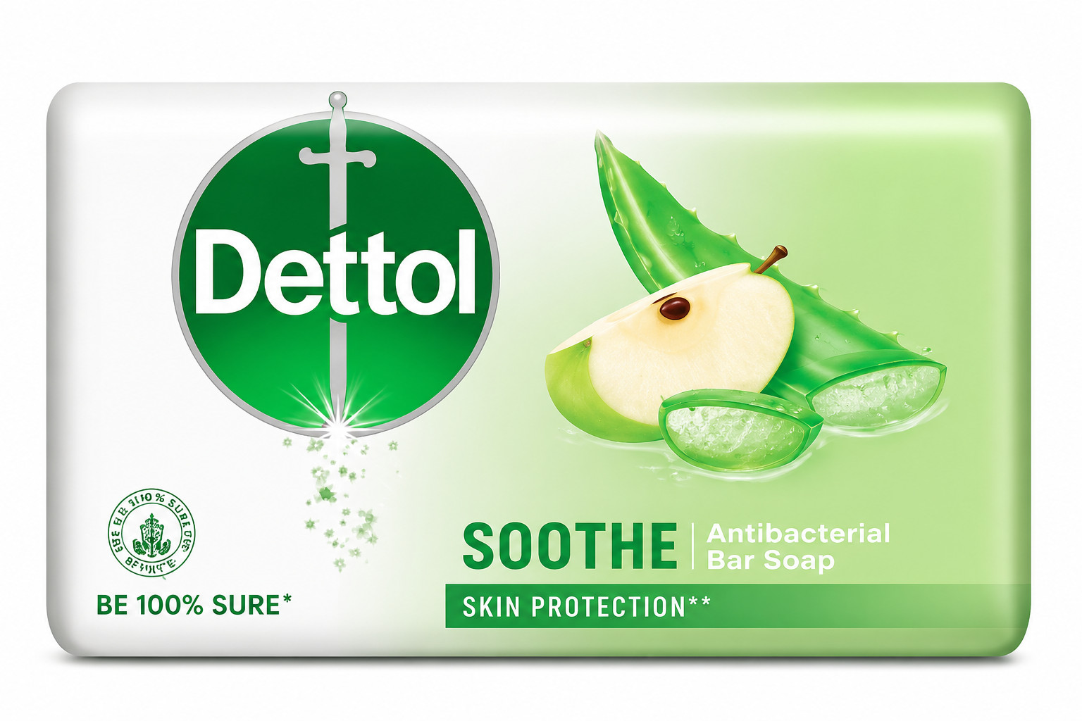 Pack of 12 Dettol Soothe Antibacterial Soap Bar 110g Aloe Vera Bath Soap