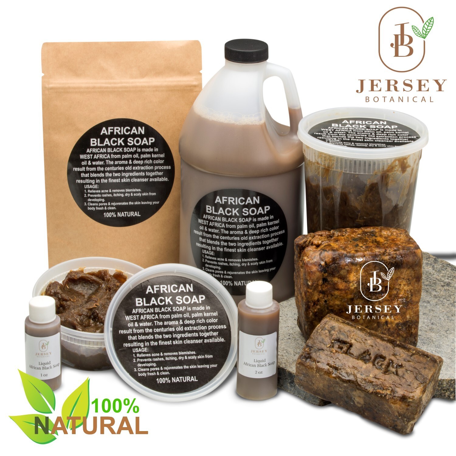 Raw African Shea Butter 8 oz. Black Soap Paste Pure TRIO PACK CONTAINERS Organic