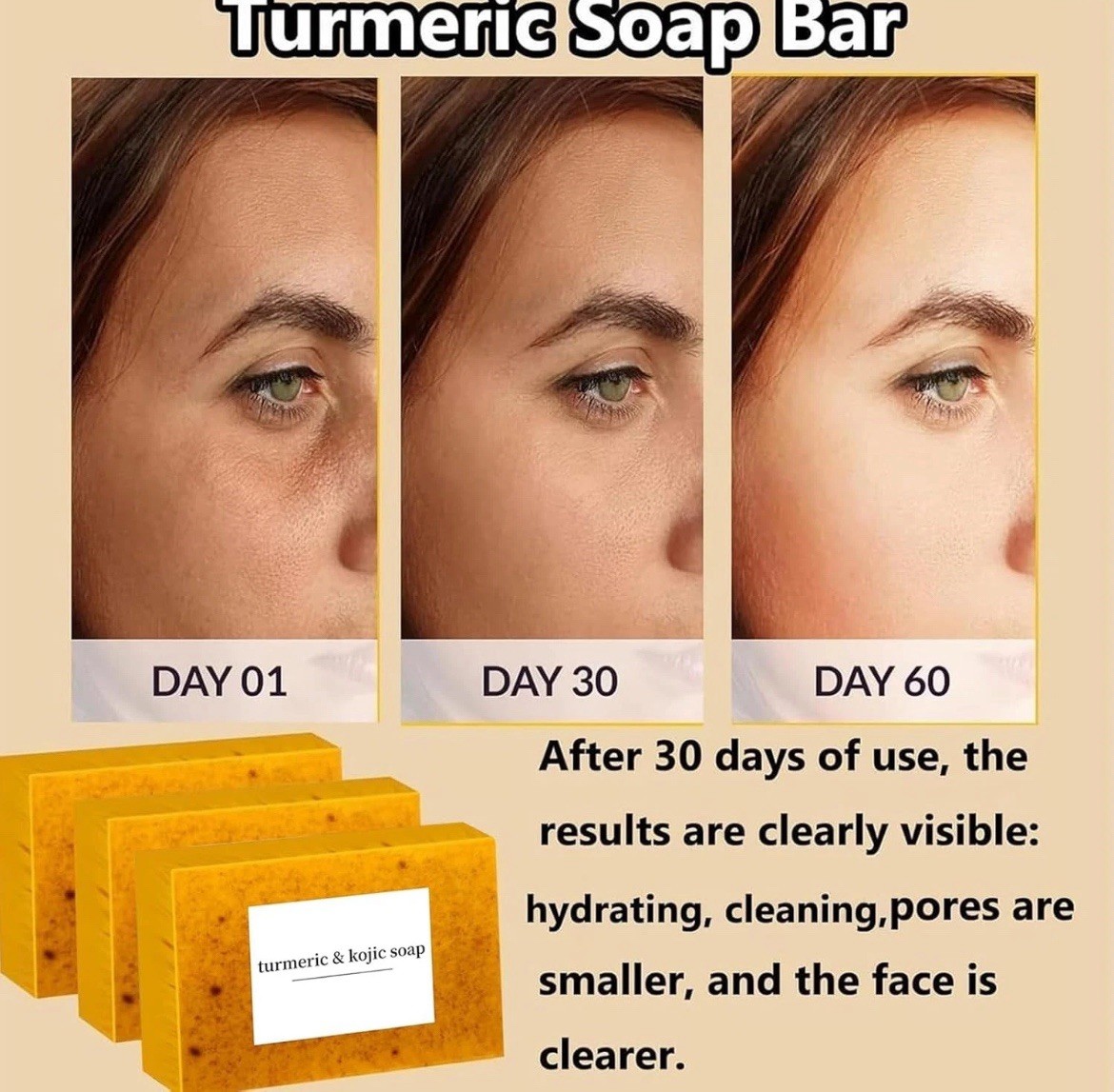 2-Pack Turmeric Glow Soap Bar – Lemon & Kojic Acid, Removing Dark Spots