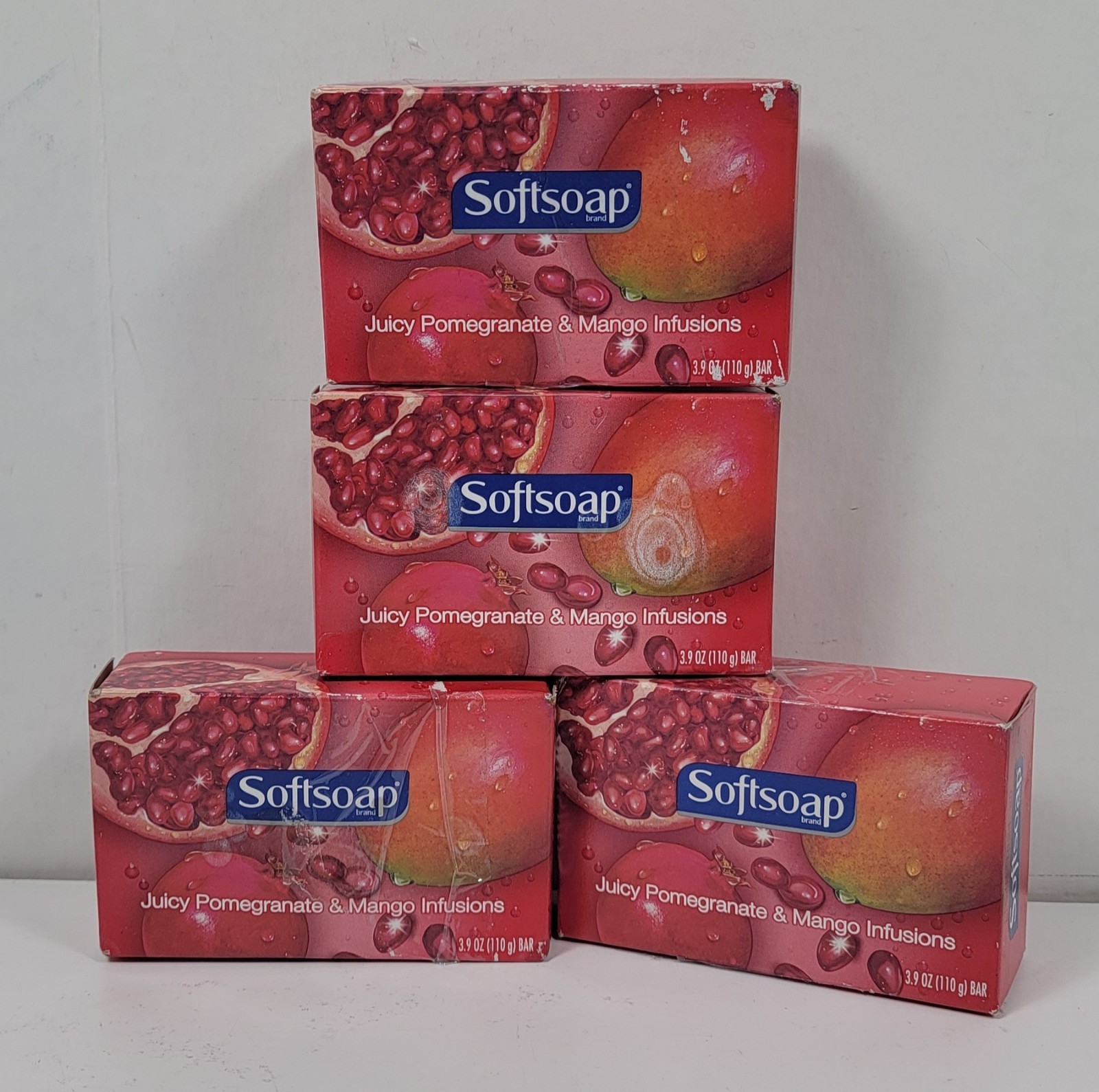 SOFTSOAP DISCONTINUED JUICY POMEGRANATE MANGO (LOT OF 4) SOAP BARS *READ FULLY*