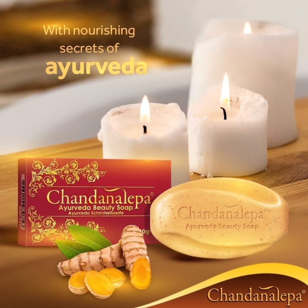 Chandanalepa Beauty Soap Ayurveda Herbal Body Soap 100g- 3 Packs Ceylon