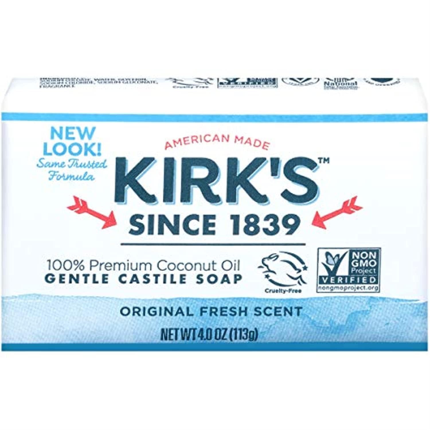 Kirks Natural Original Castile Soap, 4 Ounce – 12 per case.