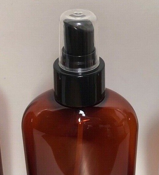 8 oz PET Plastic BPA free 24/410 Amber Cosmo Oval Bottle choice of caps