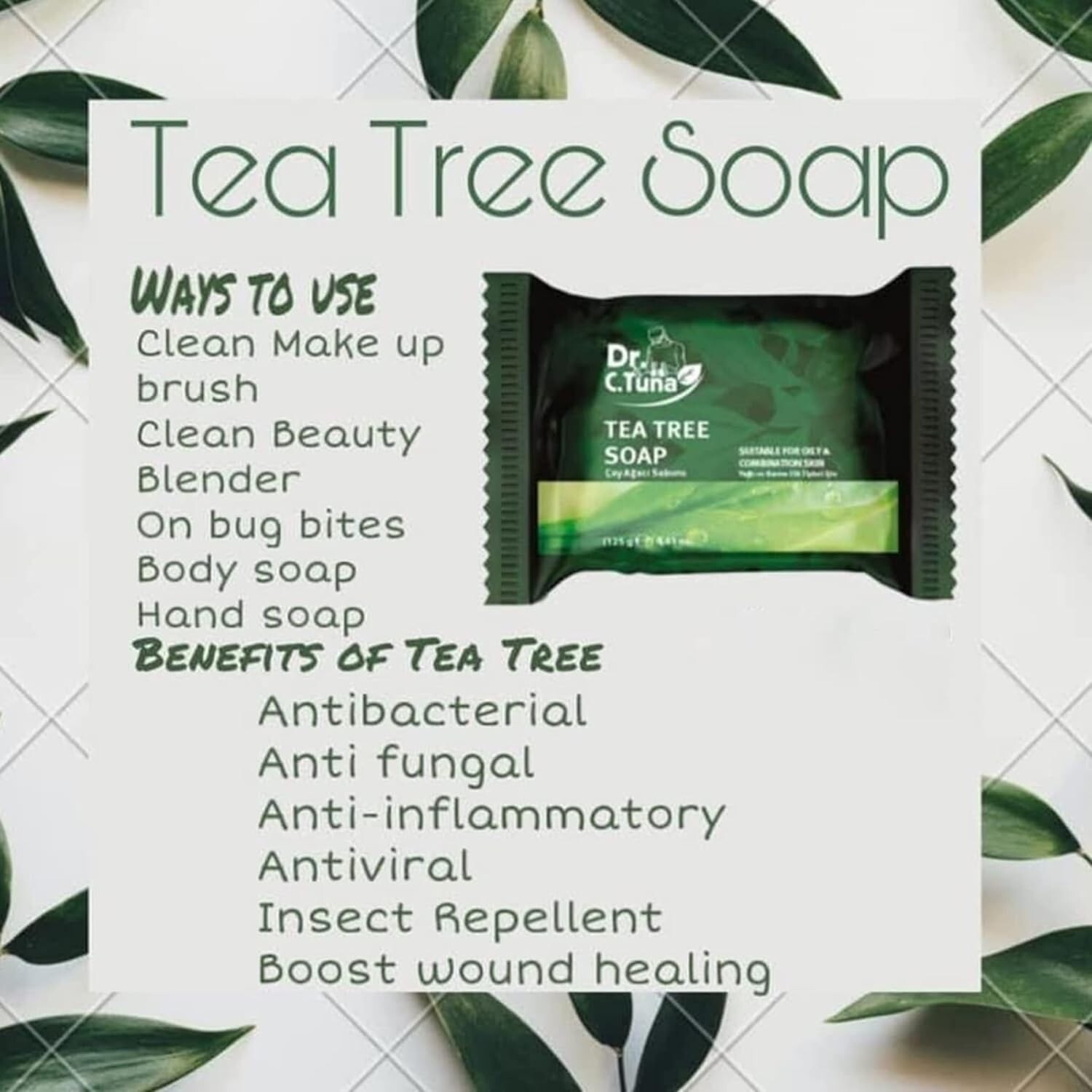 Farmasi, Dr C Tuna Tea Tree Oil Soap 125 g / 4.41 oz