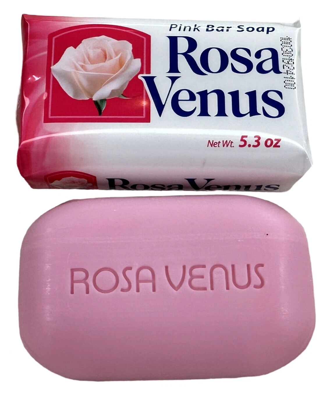 (Pack of 40) Rosa Venus Pink Bar Soap, 5.3 oz White Pink Jabon Baño Rosa Venus