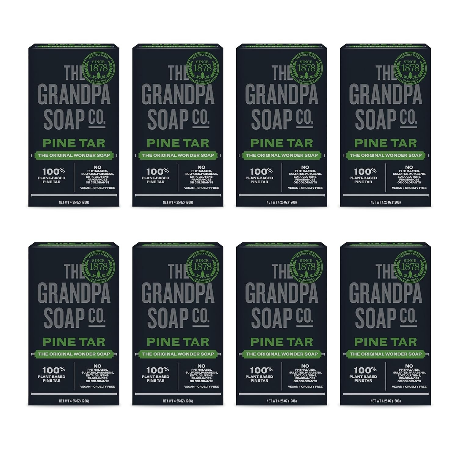 Grandpa’s Soap Pine Tar 4.25 oz (8-Pack)