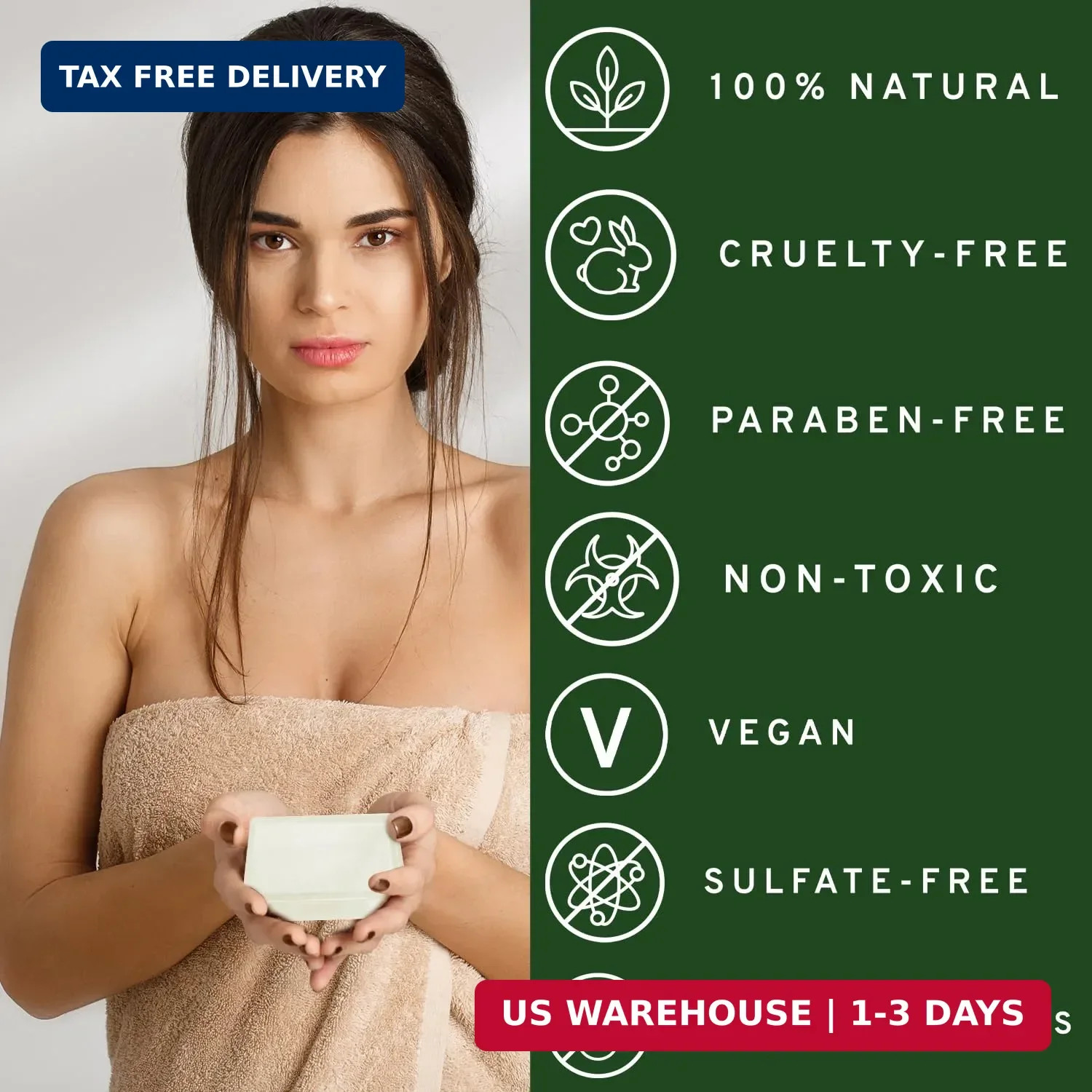 Herblov Tea Tree Oil Soap Bar for Face & Body, 4oz -All Natural Remedy Skin Clea