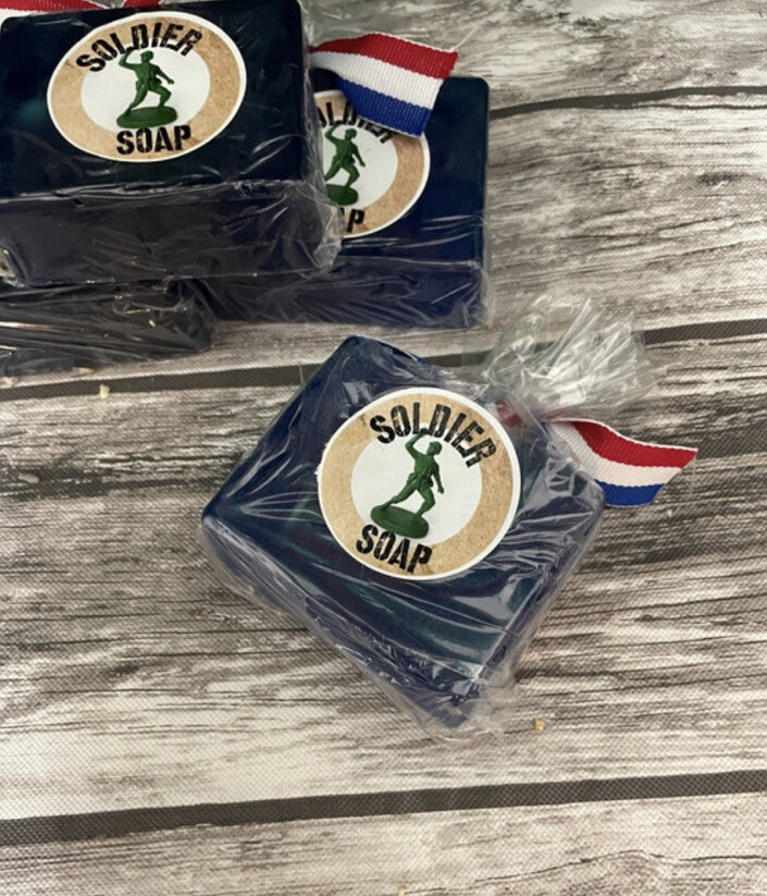 Army Guy Soap Bar Toy Soldier Bath Surprise Inside Red Green Blue Glycerin