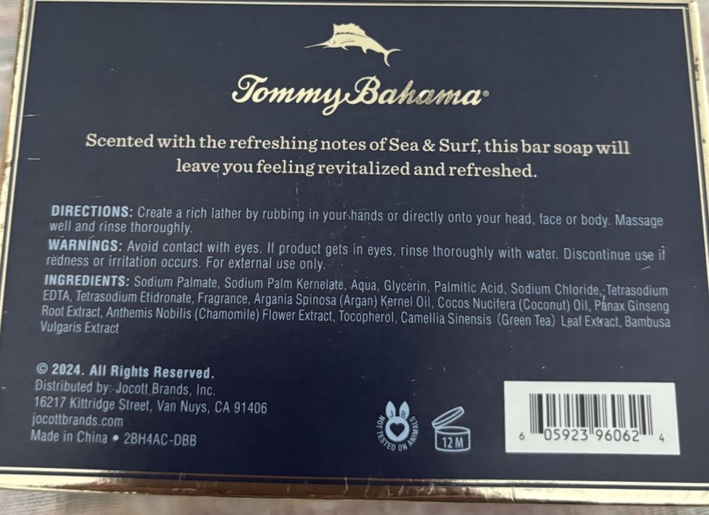 Tommy Bahama Sea Surf Men’s Luxury Jumbo Bar Soap 10 oz for Hair, Face Body