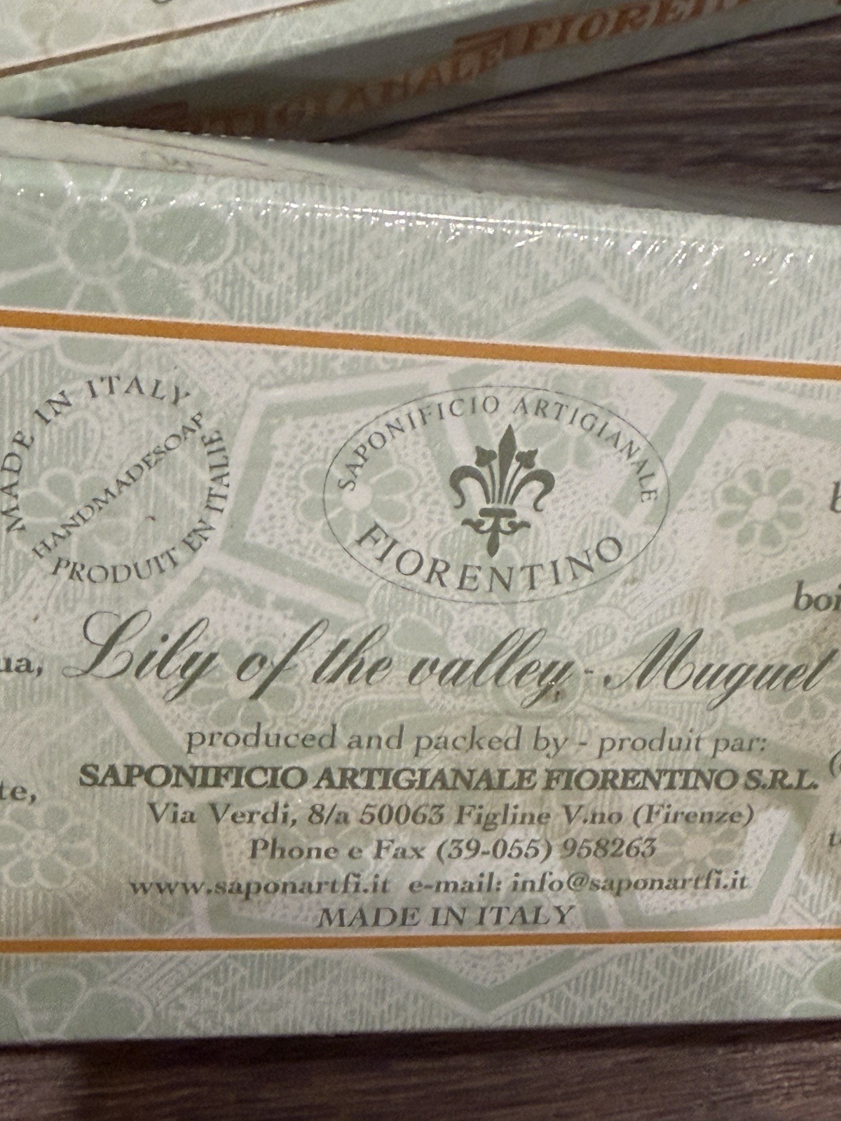 3 Bars Lily Of The Valley Soap Florentino Perfumed Saponificio Antigianate Italy