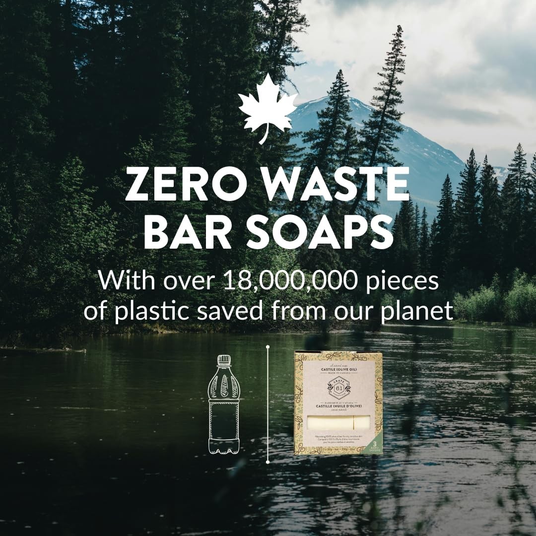 Eco-Friendly Unscented Bar Soap – Handmade in Canada, 3-Pack Essential Oils