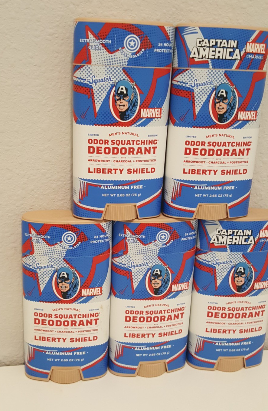 5 Pack – DR. Squatch Men’s CAP. MERICA Edition Deodorant 2.65 fl oz – Soap 5oz