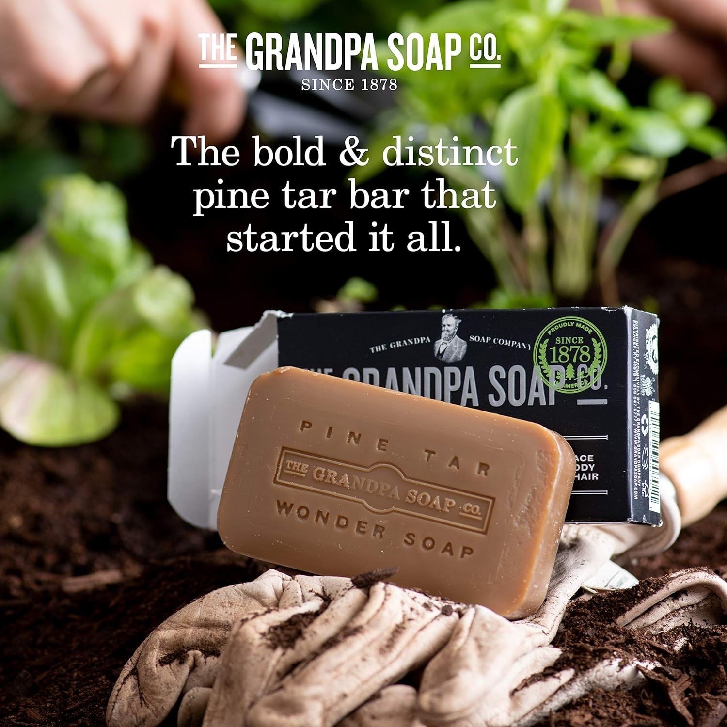 Pine Tar Bar Soap – 3-in-1 Natural Cleanser, Deodorizer & Moisturizer – 4.25 Oz