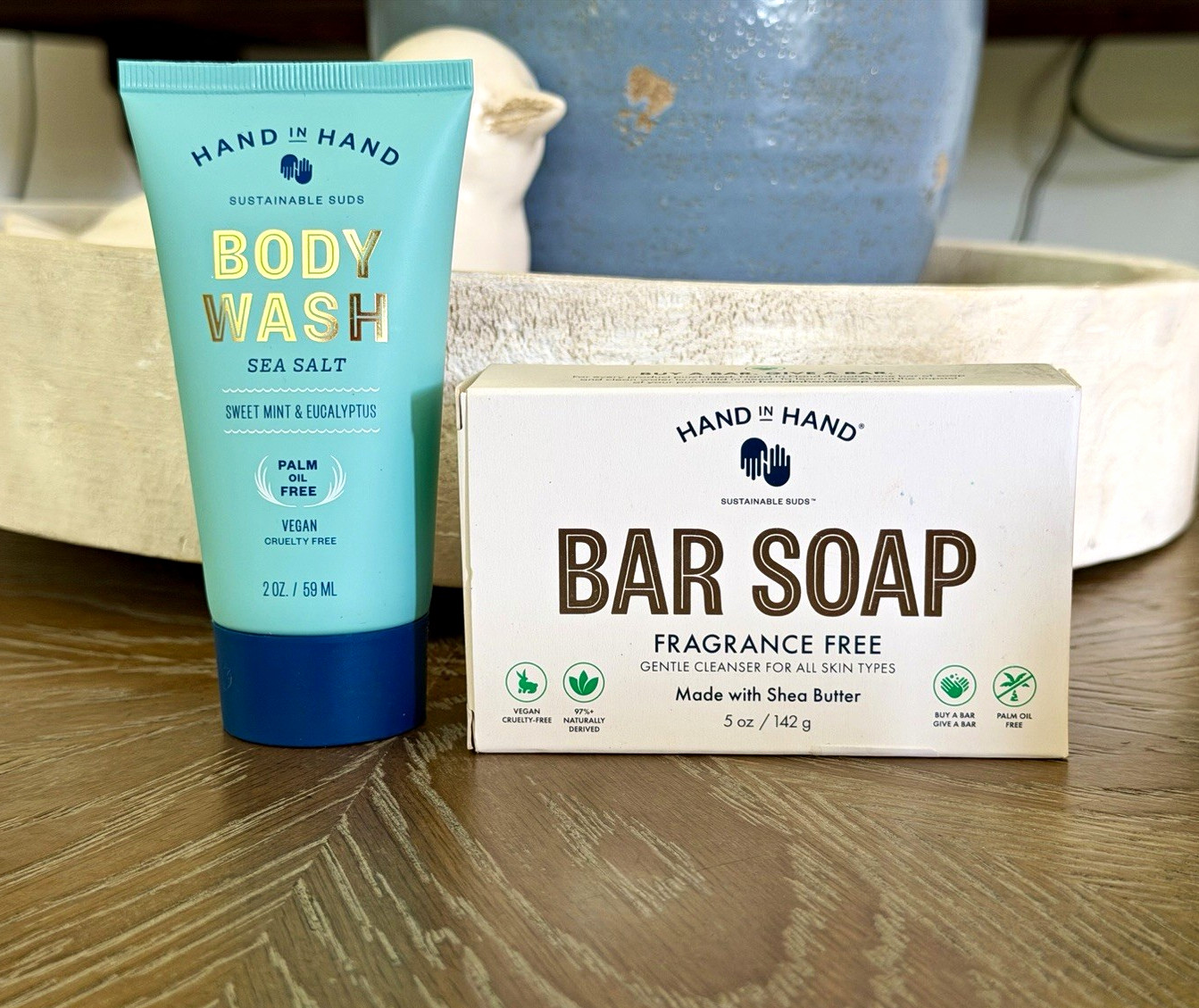 Hand in Hand Sustainable Suds Fragrance-Free Bar Soap, Vegan Palm Oil-Free 5 oz