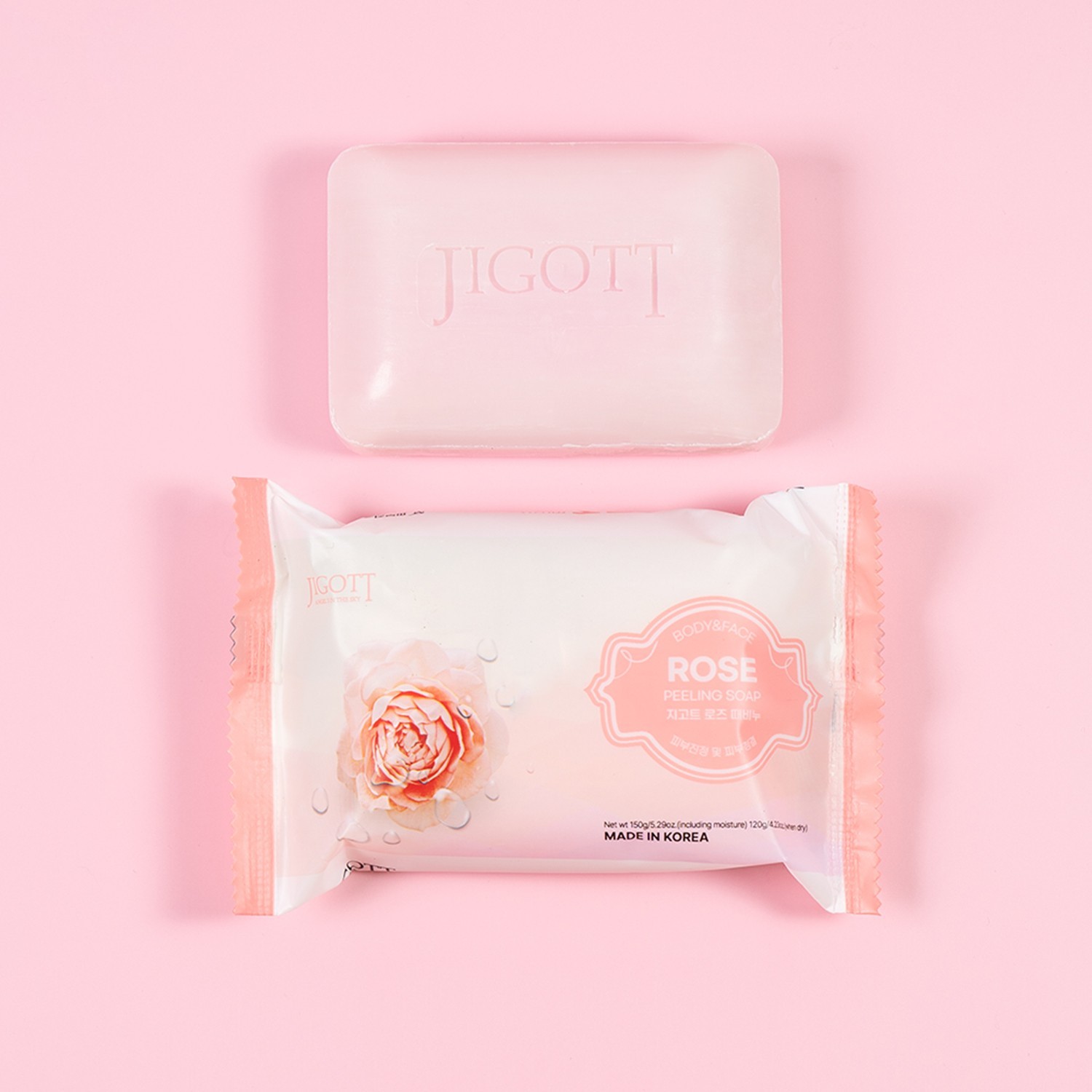 Jigott Rose Peeling Soap 100g 2 Pack – Exfoliating K Beauty Bar