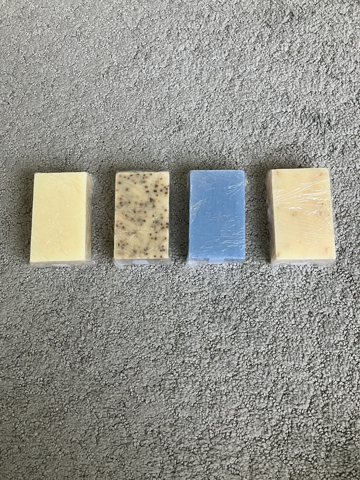 Set of 4 Natural Handmade Bar Soaps: Oatmeal, Lavender and Lemon: 3.25x2x1 🫧