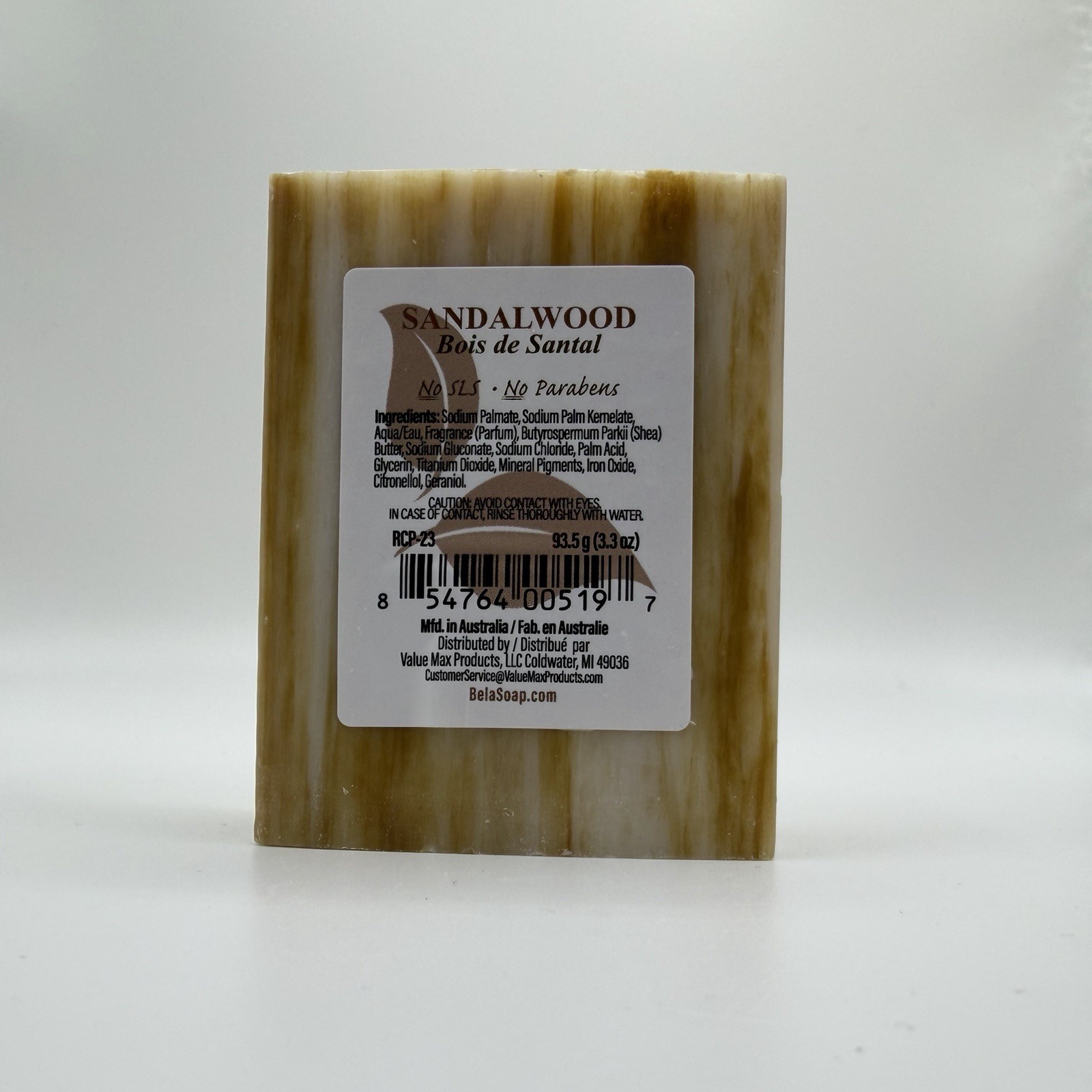 Bela Sandalwood Pure Full Natural Moisturizing Soap Bar 3.4oz Australia New