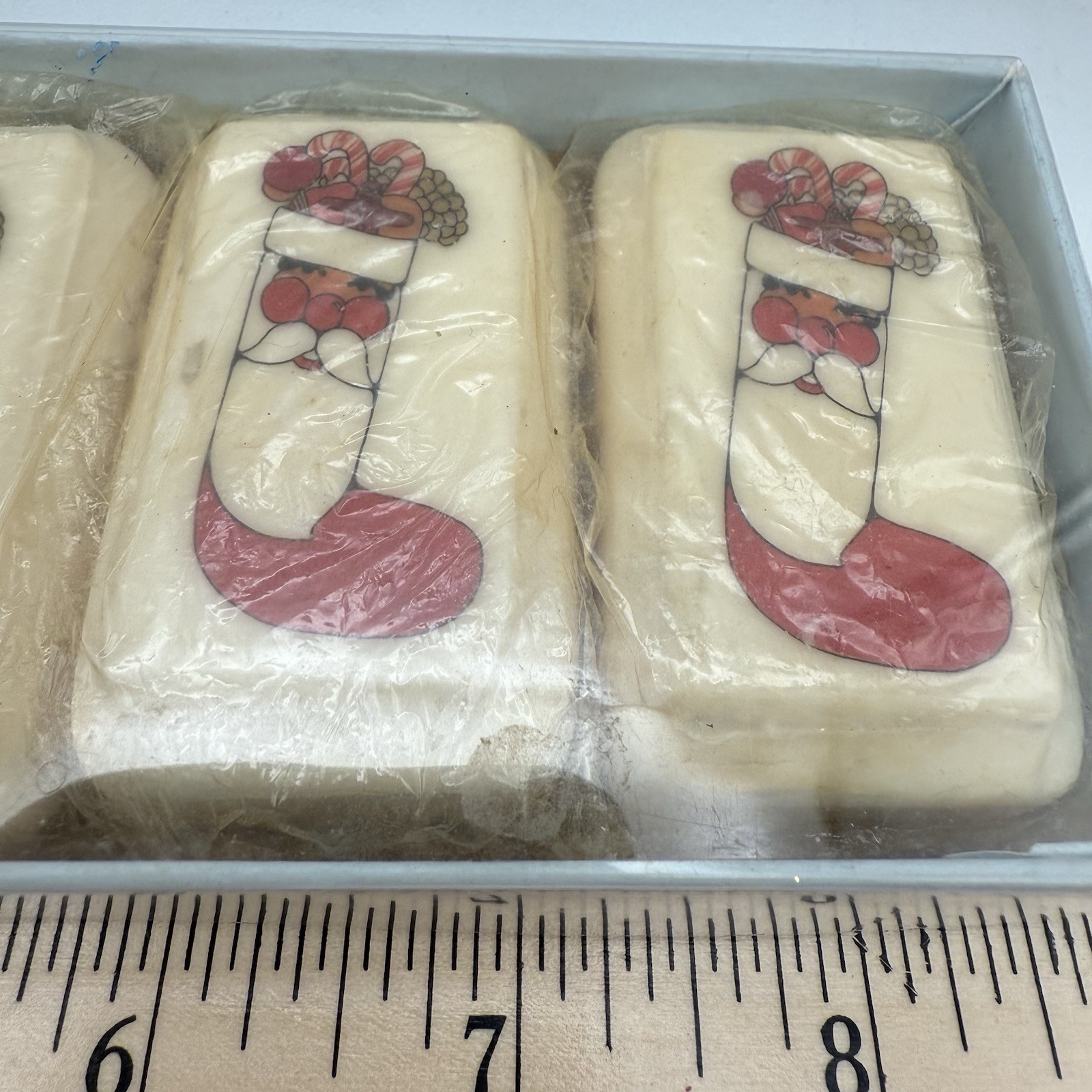 Vtg Katherine Gray Santa Christmas Soap Made From French Milled Soap 6 small bar