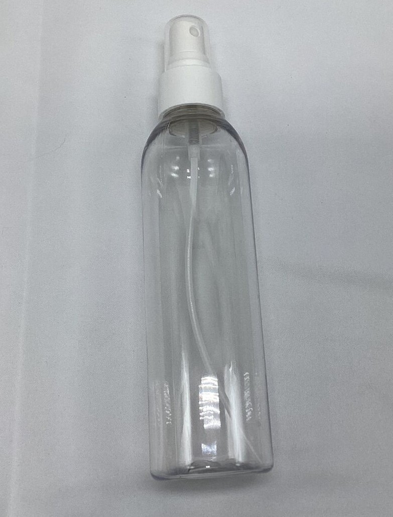 6 oz PET Plastic 24/410 Clear Round Bottle White Smooth Fine Mist Sprayer