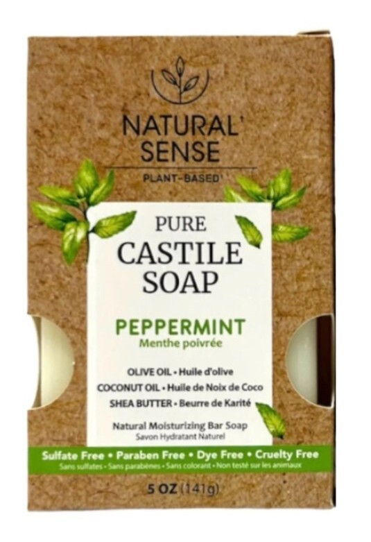 🆕️ Natural Sense 5 Oz. Bar Castile Soap🫧 ●PEPPERMINT● Natural & Moisturizing.