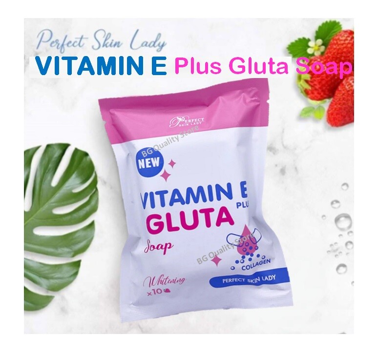 2X Vitamin E Plus Gluta Soap 80g. Collagen Honey Fruit Extract Perfect Skin Lady