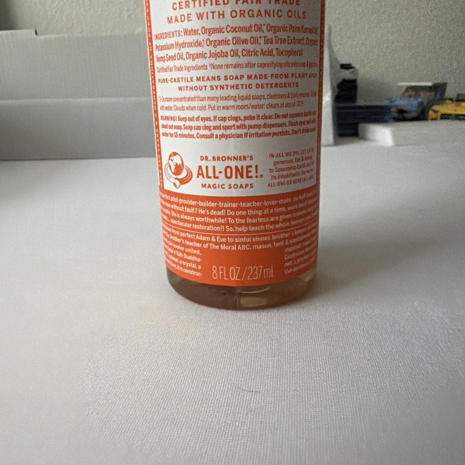 Dr. Bronner’s Organic 18 in 1 Hemp Tea Tree Pure-Castile Liquid Soap 8 fl oz