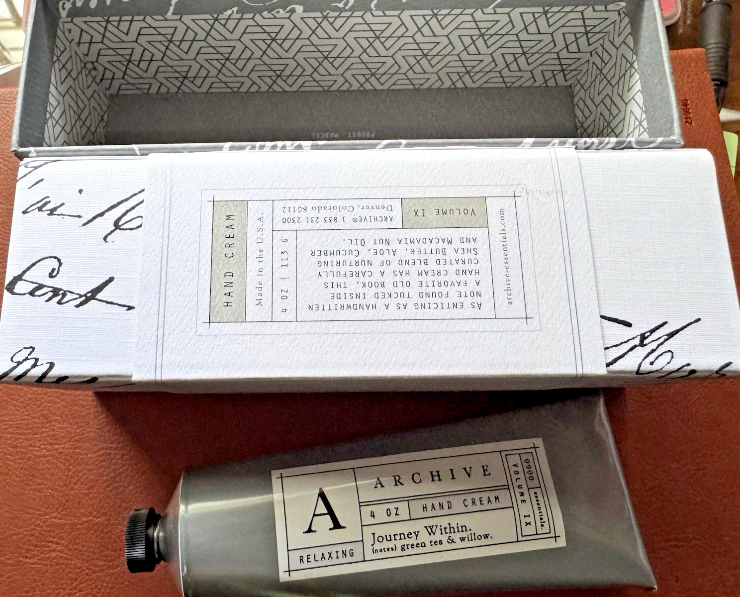 Archive Journey Within Hydrating Hand Cream Green Tea & Willow 4oz New in Box