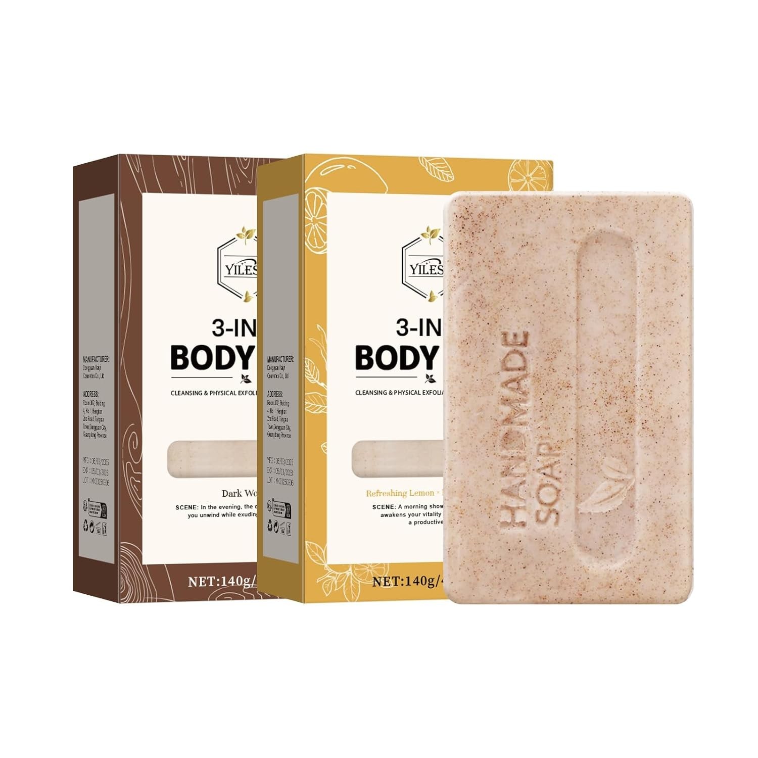 3-in-1 Men’s Body Bar Soap Set for Summer – 2 PCS Exfoliating & Moisturizing …