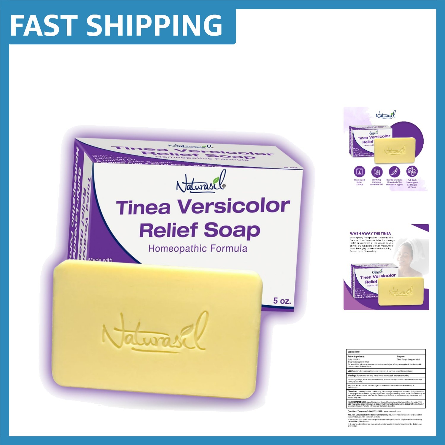 5oz Plant-Based Sulfur Soap: Fast Relief for Tinea Versicolor & Jock Itch