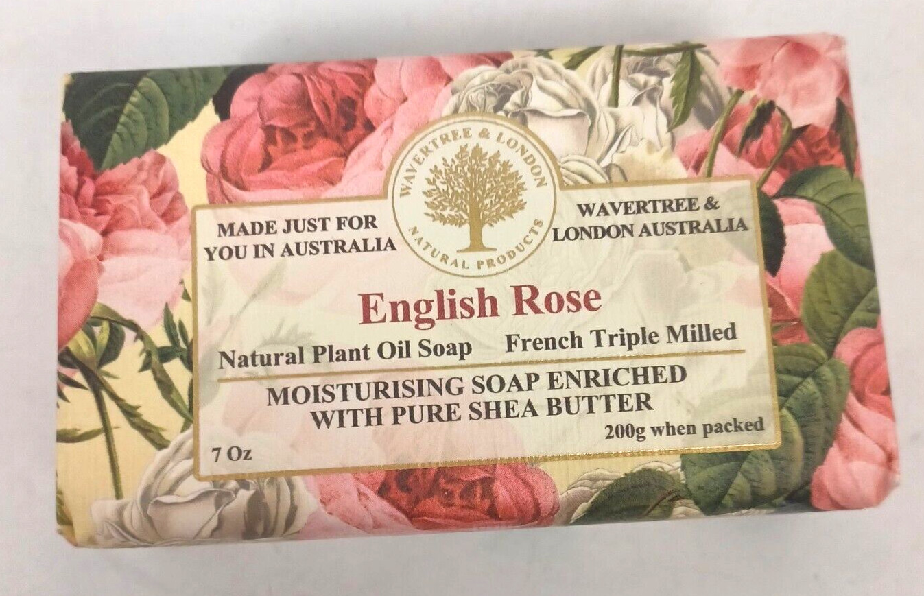 Wavertree & London Australia English Rose Moisturizing Soap Bar 200g – 7 ounce