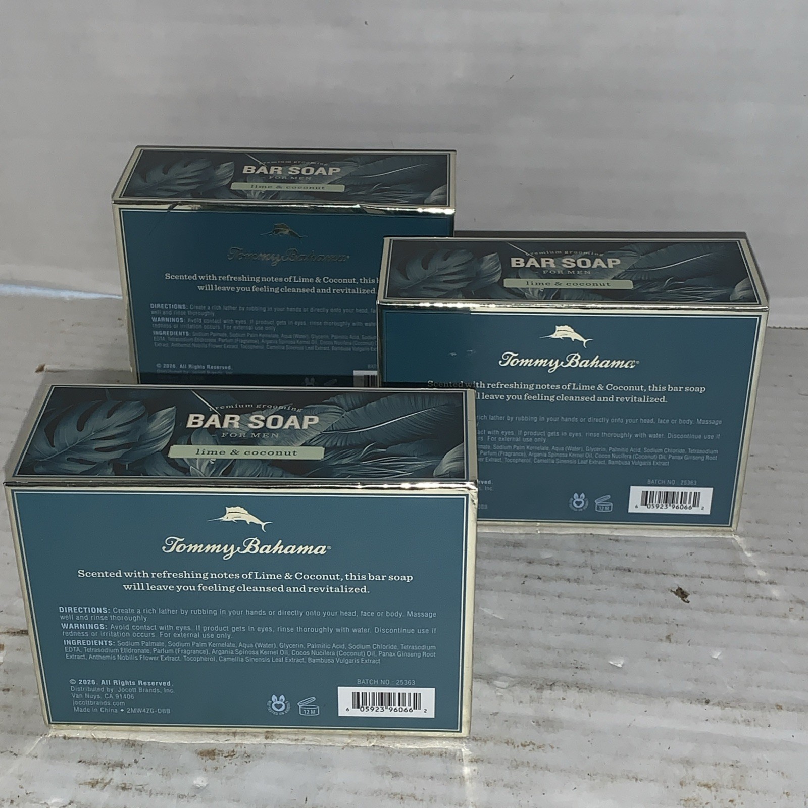 Tommy Bahama Bar Soap For Men Lime & Coconut Scented 10 OZ Bundle Of 3 Face Body