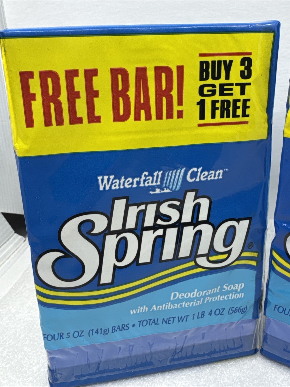 Lot Of 2 – 4 Packs Vintage Irish Spring WATERFALL CLEAN Soap 8 Bars Total 5oz