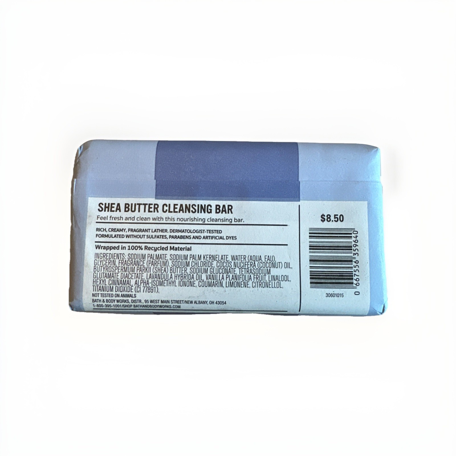 Bath & Body Works Lavender + Vanilla Shea Butter Cleansing Bar Soap 5oz.