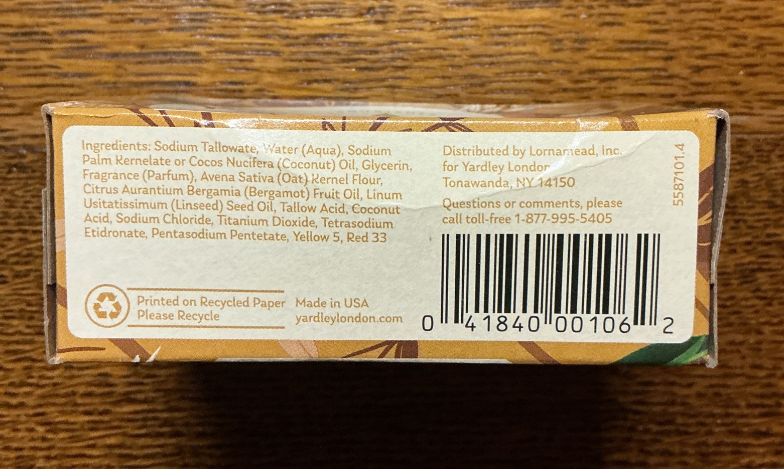 Yardley London Oatmeal and Almond Moisturizing Bath Bar- 4 Oz 113g