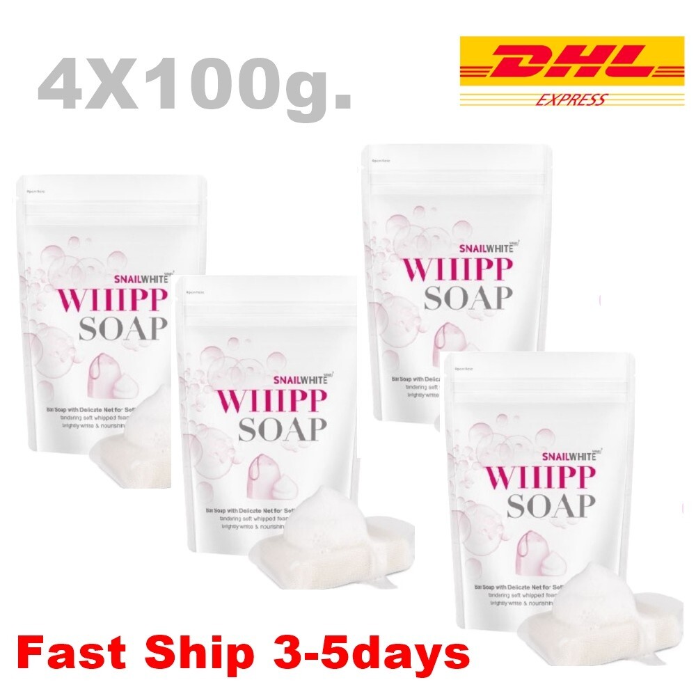 4X Snail White Whipp Soap Bar Namu Life Foam Delicate Softening 100g.