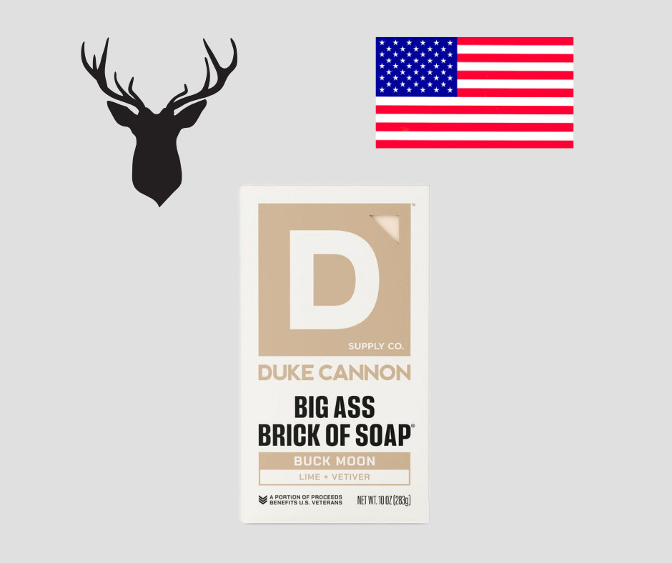 Duke Cannon Buck Moon Big Ass Brick of Soap Men 10oz Vetiver Lime Benefit Vets